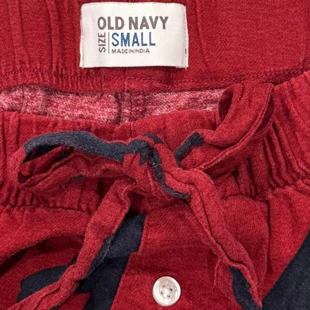Old Navy Christmas Buck Cotton Flannel Pajama Pants w/Pockets Button Fly